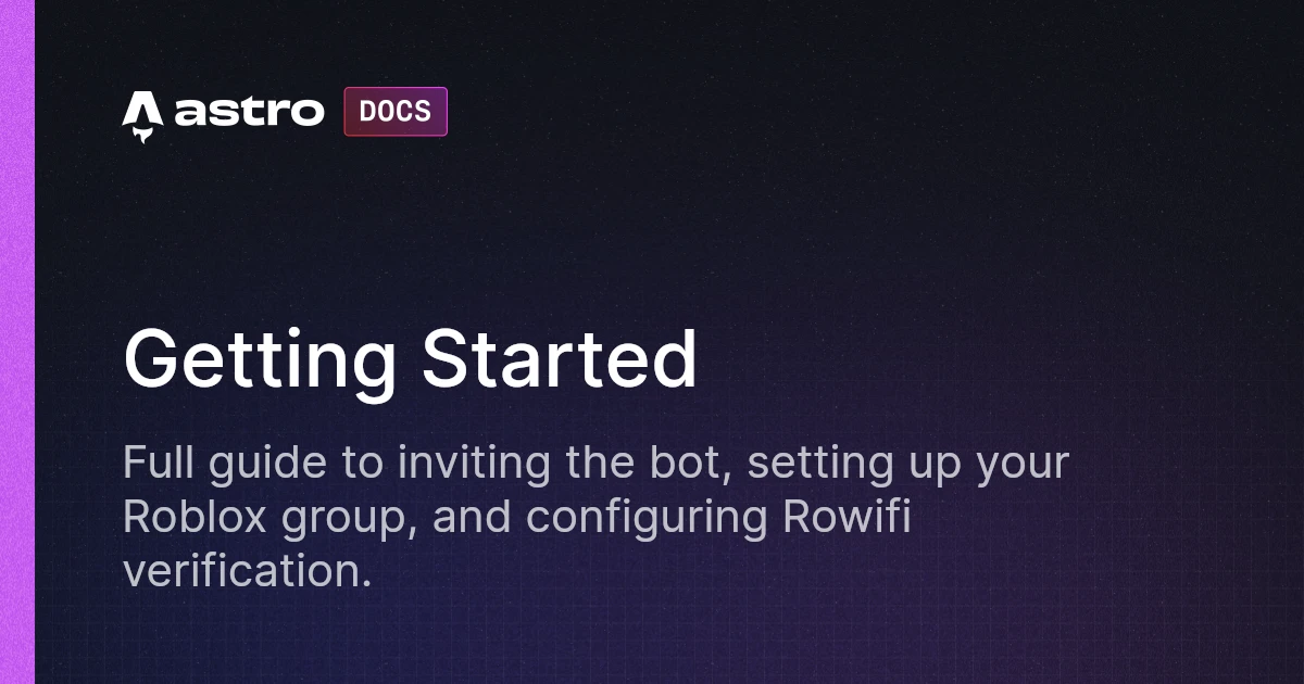 Rowifi Getting Started | RankBlox Docs
